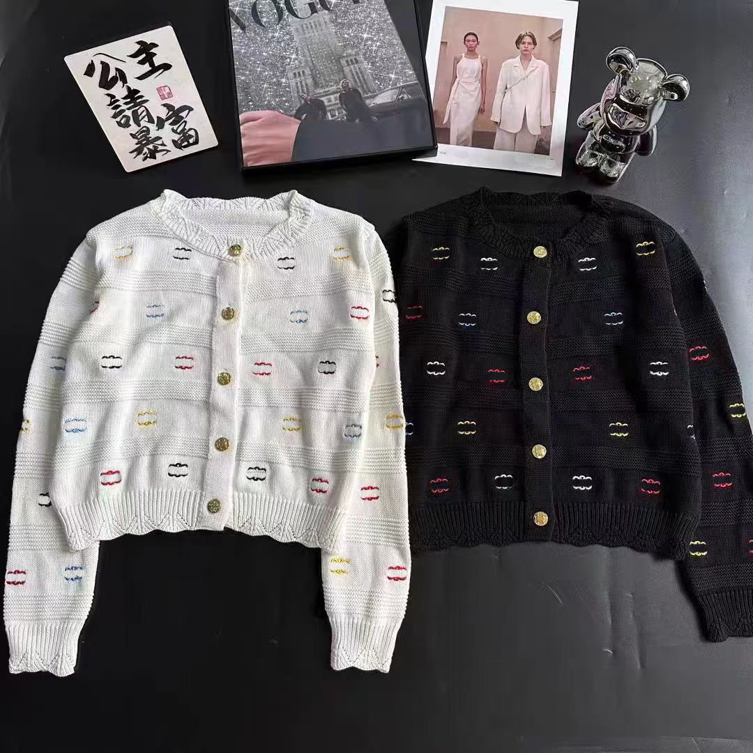 2024 Designer Women's Knitted Sweater Fashion Color Letter Knit Fall/Winter High Quality Women's Casual Clothing Asia Size S-XL