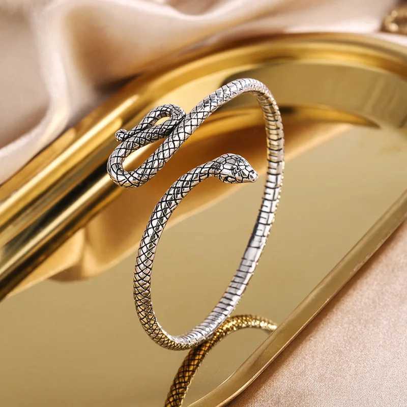 New Creative Retro Snake Shape Bracelets 925 Sterling Silver Jewelry Personality Temperament Animal Opening Bangles SL030X240925