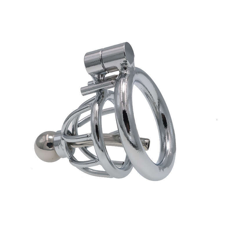 Chastity device, chastity lock, metal penile cage with conduit, men wearing adult products when going out, sex toy restraint