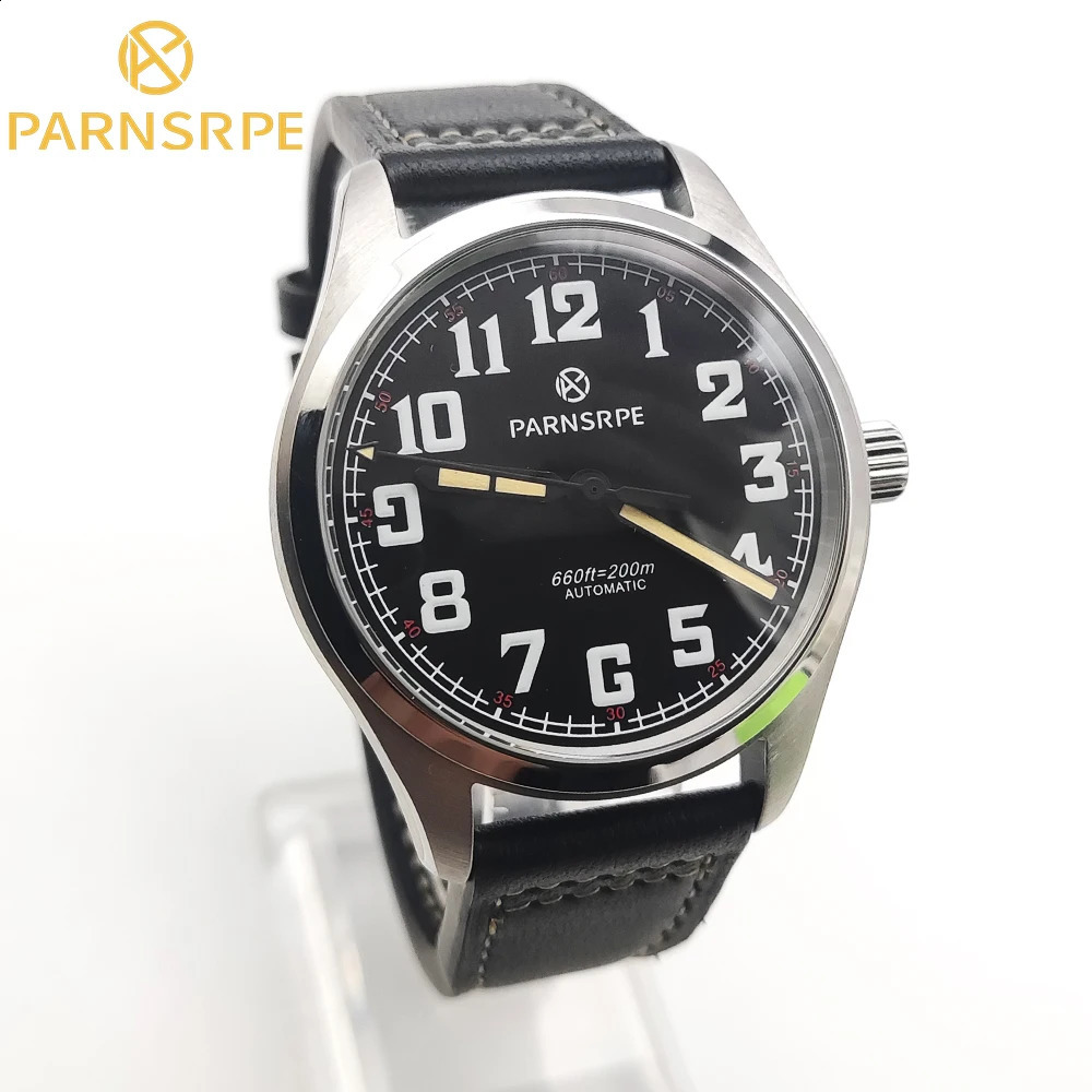 PARSRPE - ultra-bright luminescent aseptic dial self-winding NH35 calibre 40mm vintage mens waterproof watch 240906