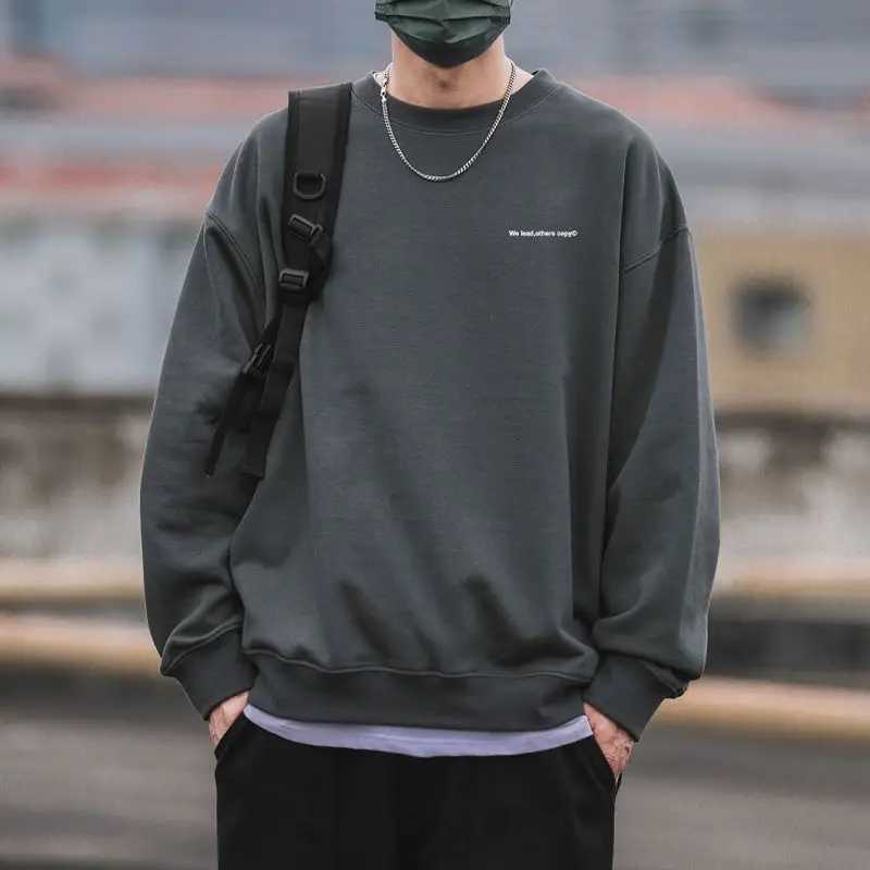 American Retro Autumn 2024 Boyfriend New Patchwork Round Neck Letter Fashion Solid Color Loose Casual Long Sleeved SweatshirtX240925