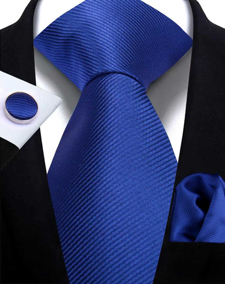 Necktie Fashion brand handmade solid Necktie handle cufflinks set mens tie set wedding accessories mens gifts Y240925