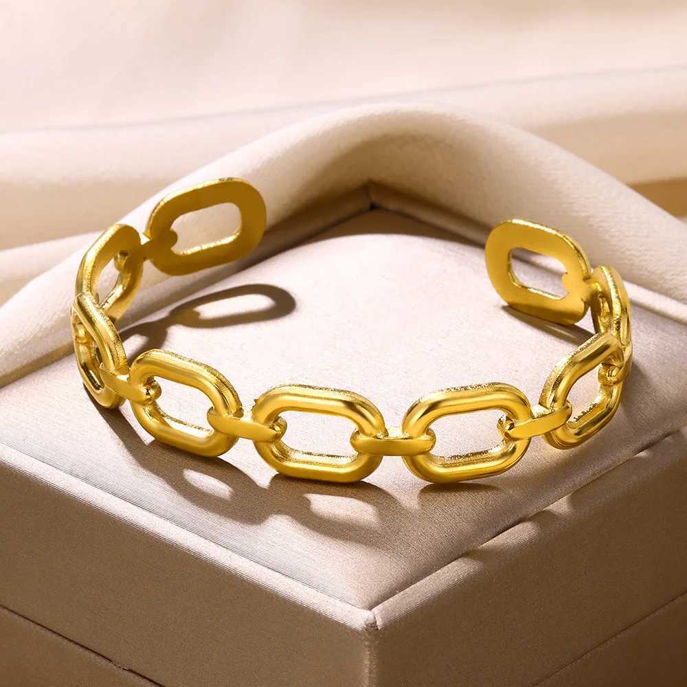 Vintage Eye Bracelet Suitable for Women Gold Color Stainless Steel Chain Open Bracelet Exquisite Party Birthday Jewelry GiftX240925