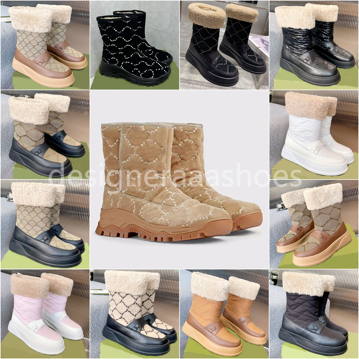 Designer boots snow boots women fur boots womens winter boots mini boot loafers booties ankle boots wide calf boots for women slides shoes top mirror quality leather