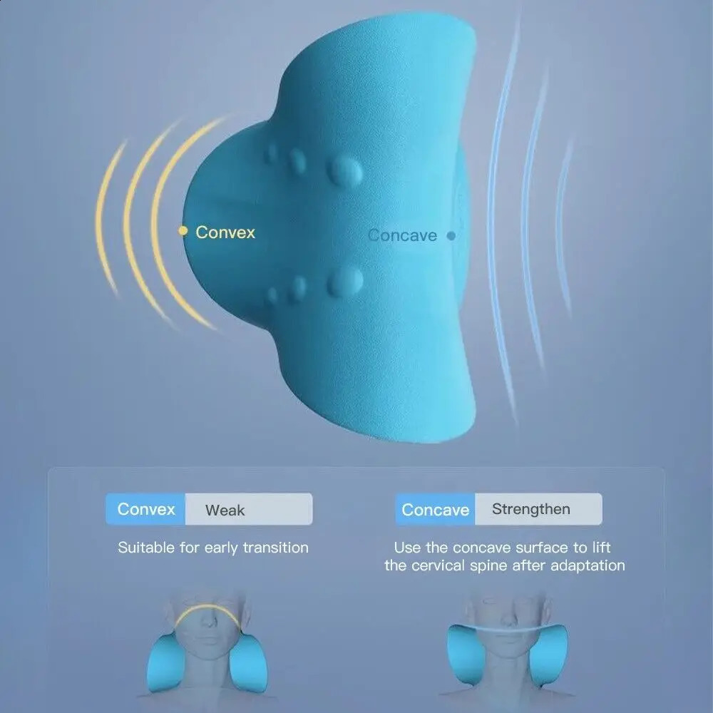 Neck and Shoulder Relaxer Corrector Vertebra Massager Cloud Pillow Cervical Stretcher Acupressure Point Relief Pain Traction 240919