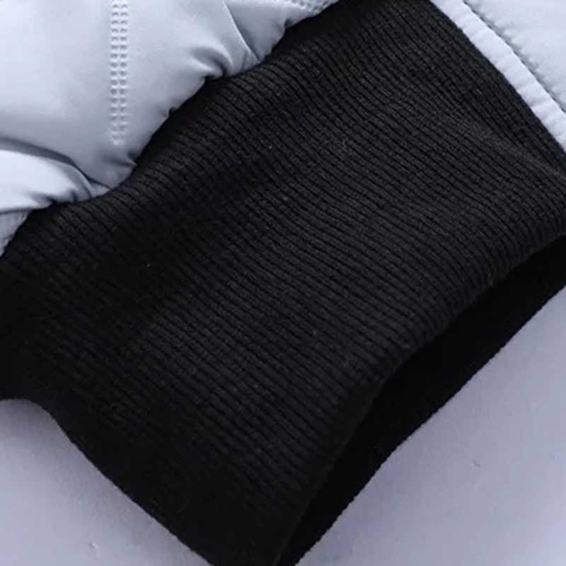 New mens apron quilted jacket solid color long sleeved collar fashionable zipper jacket autumn and winter warm mens clothing Y240925