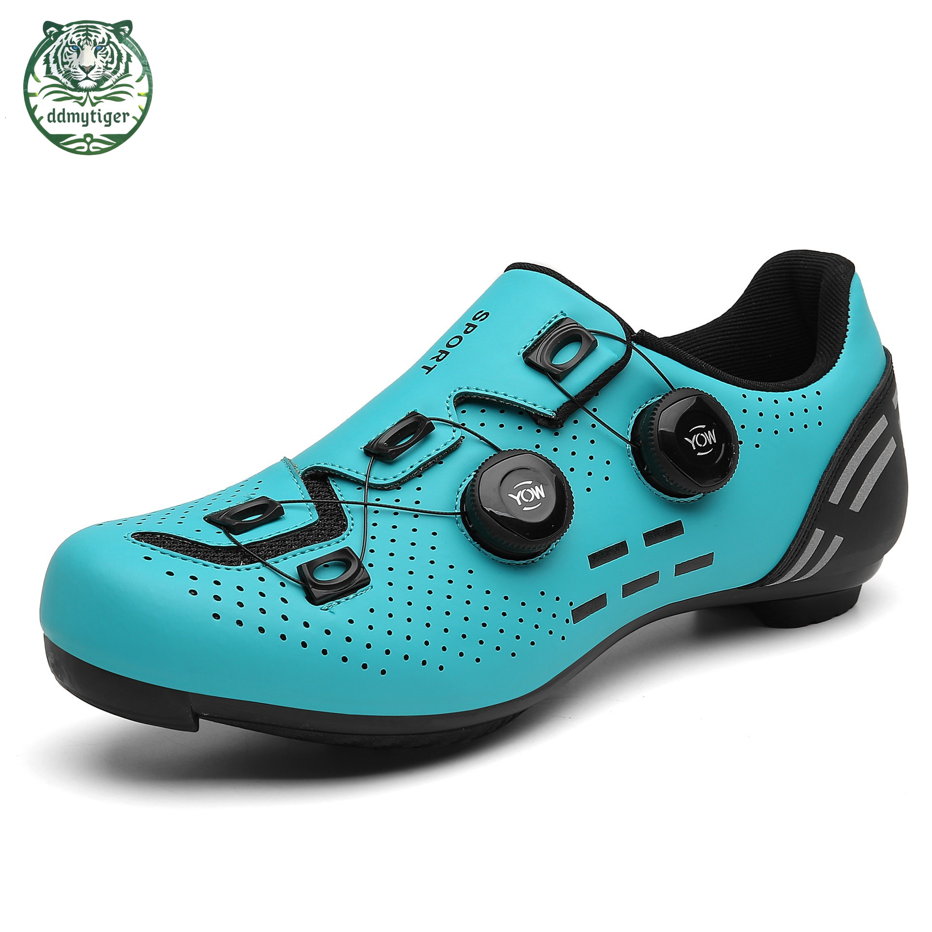 ddmytiger New oversized cycling road lock men's shoes, unlocked rubber flat bottomed power assisted bike shoes A ddmythur