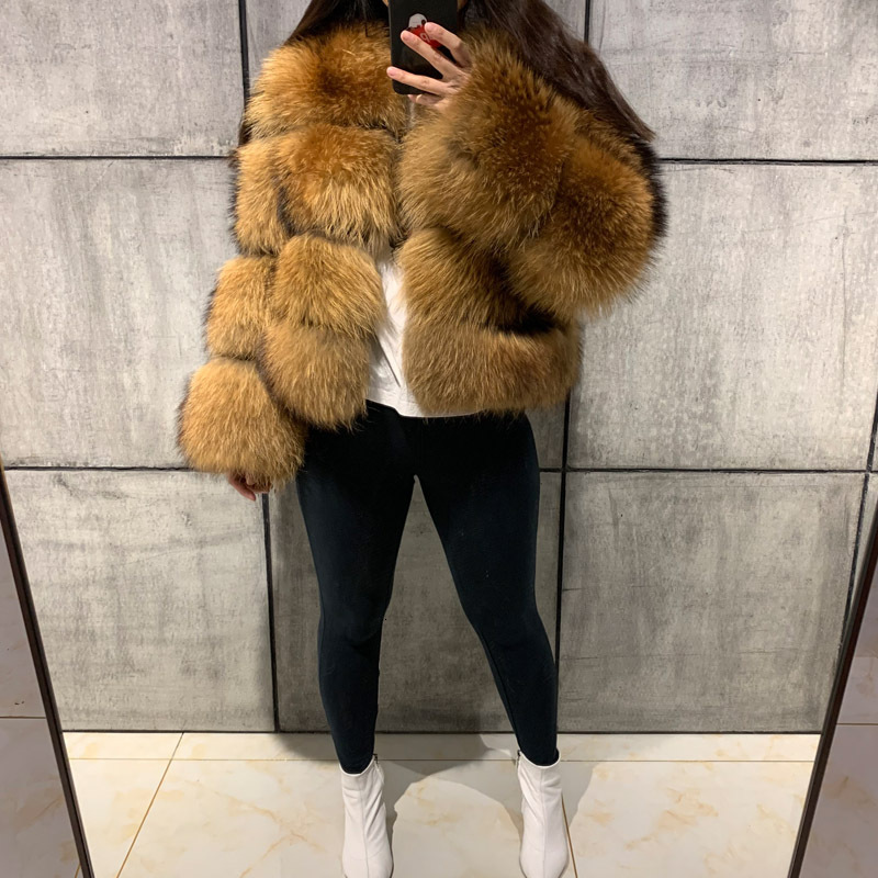 Women Winter Outerwear Long Sleeve Hooded Faux Fur Coat High-End Cropped Jacket Warm T