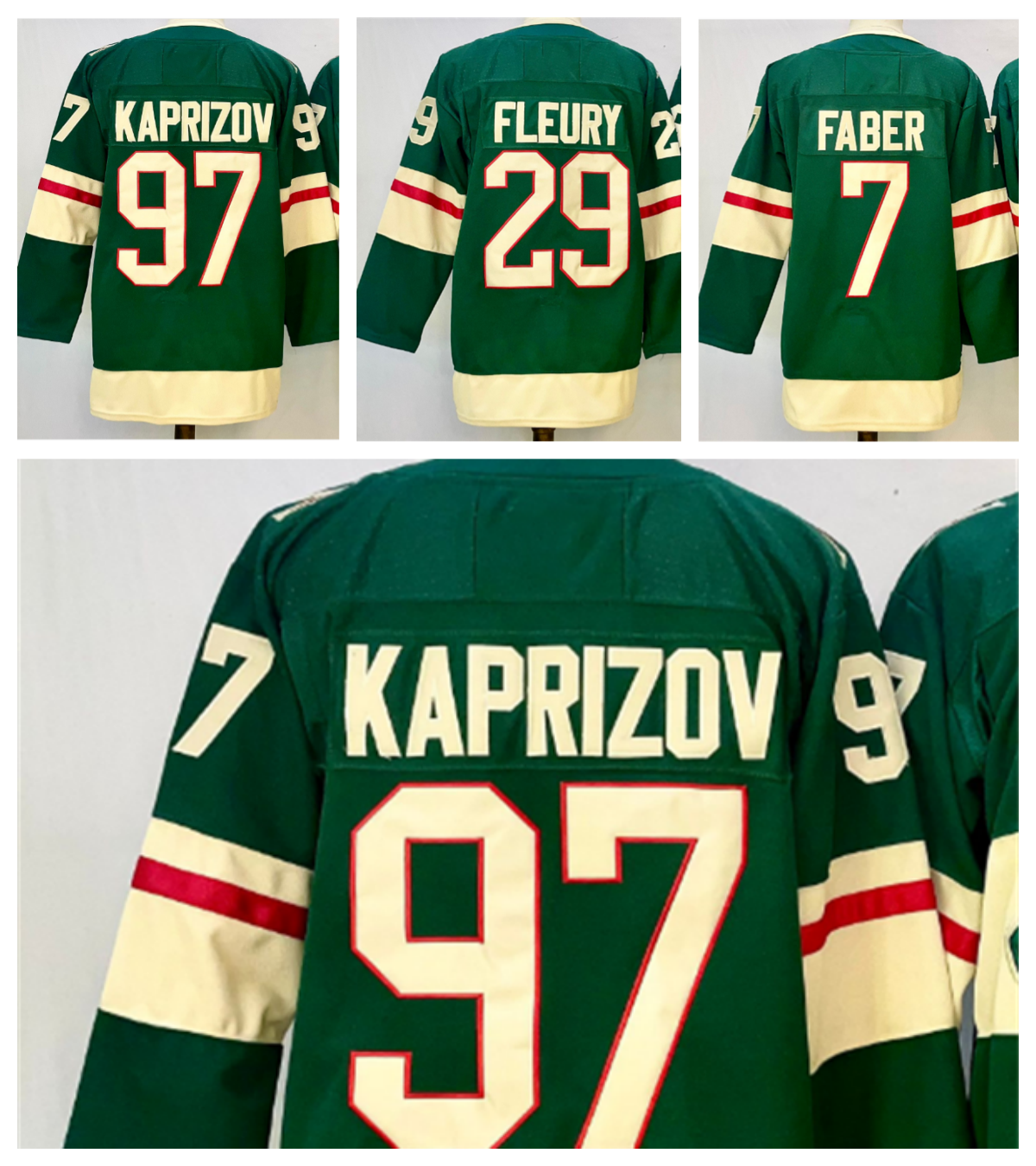 202425 brock faber hockey jerseys kirill kaprizov hockey jersey marc andre fleury new style stitiched green