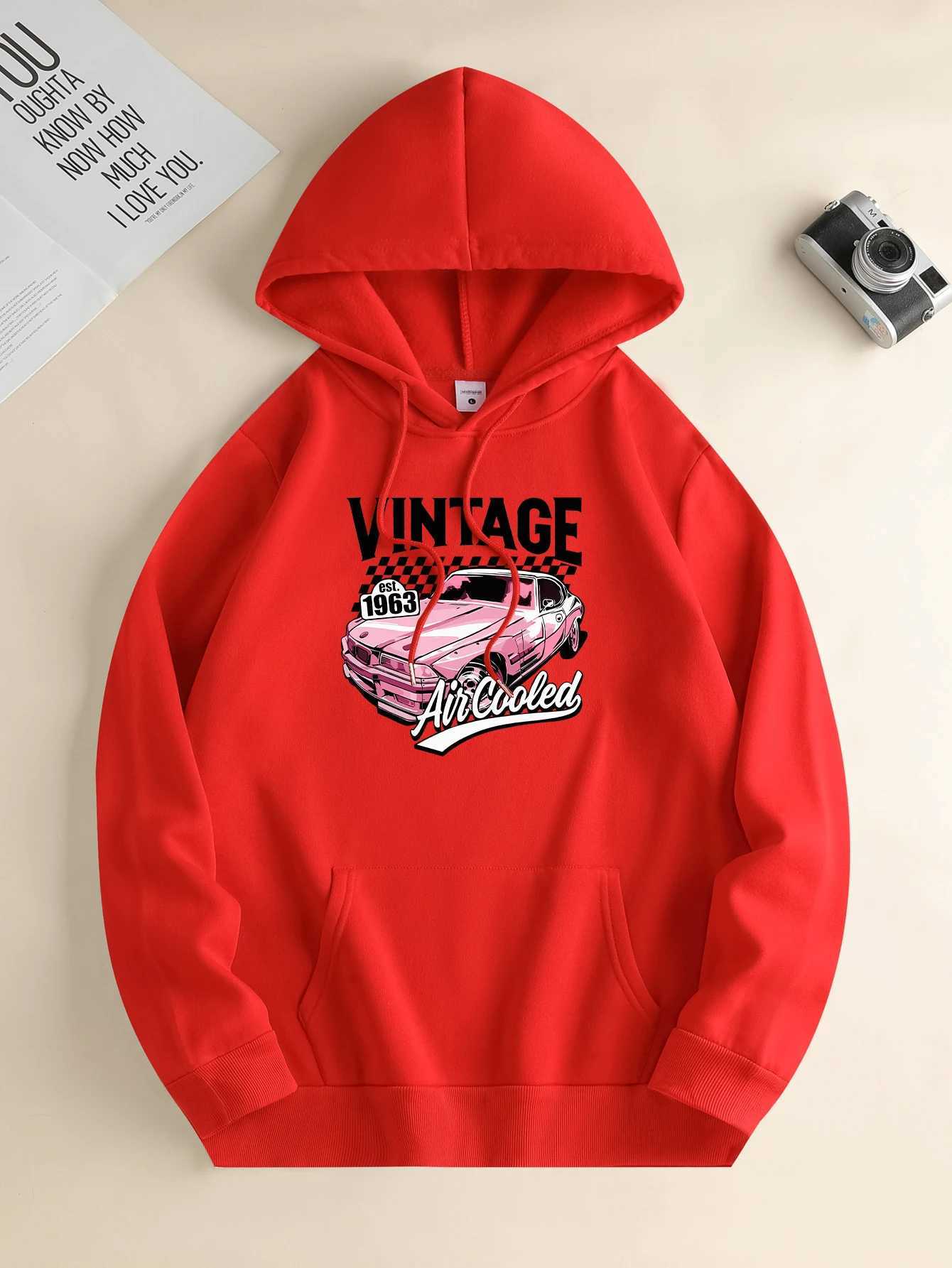Mens new trendy round neck sweatshirt casual daily comfortable round neck sports shirt with car print mens topX240925