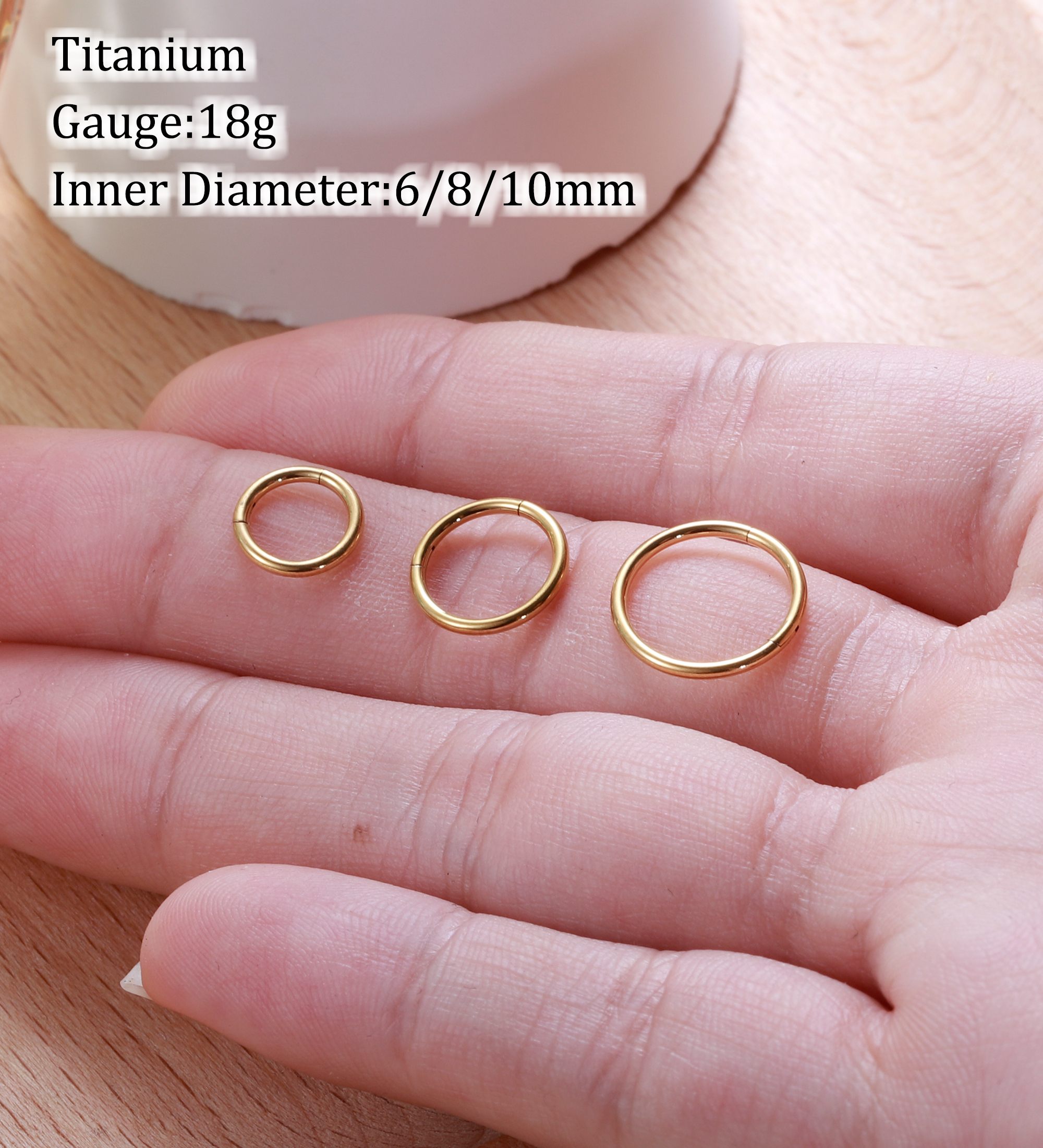 TUPMI Titanium Nose Rings Hoops 18G Hinged Nose Piercing Hoop G23 Septum Click Nose Rings Lip Rook Lobe Tragus Helix Daith Conch Cartilage Hoop Earrin
