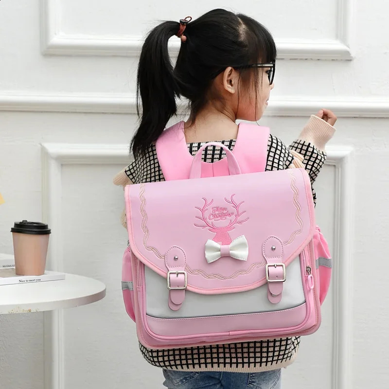 School bag girls genuine backpack cute waterproof school teenagers flip students 13 grade Mochilas baby 240724