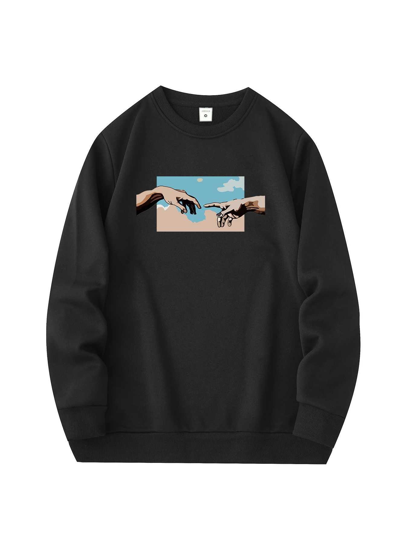Mens new fashionable round neck sweater casual and daily comfortable round neck sweatshirt pattern printing mens jacketX240925