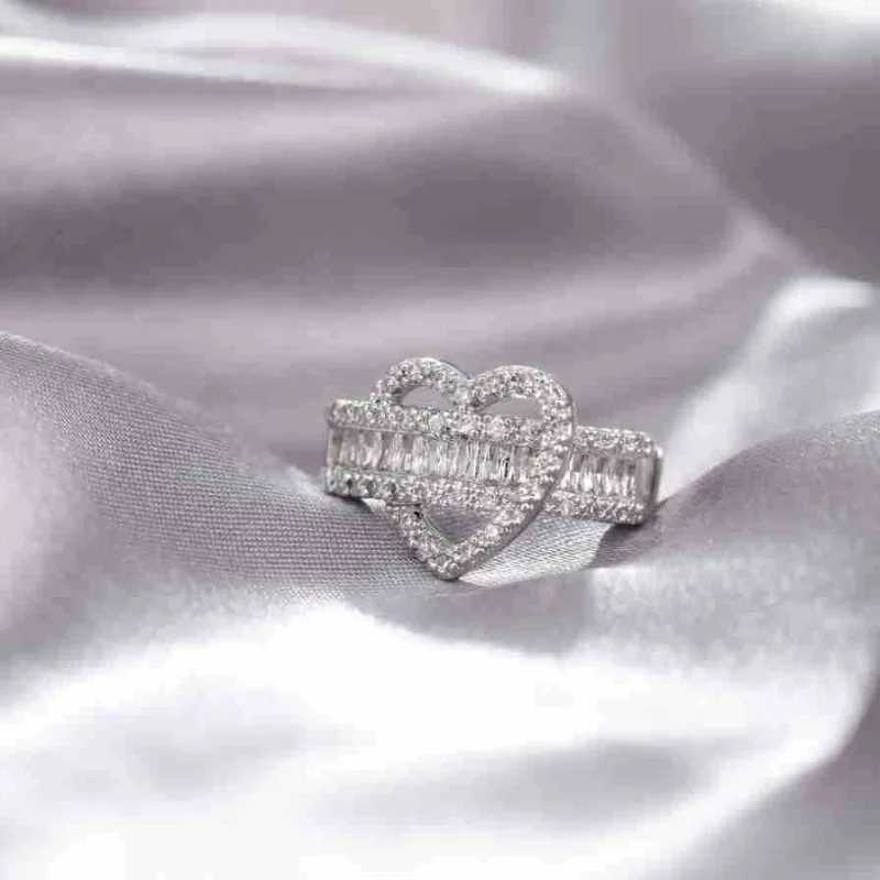 2024 Womens Luxury Crystal Ring Silver Zirconia Wedding Engagement Ring Accessories Size Lucky Ring Womens Handmade Jewelry W240925