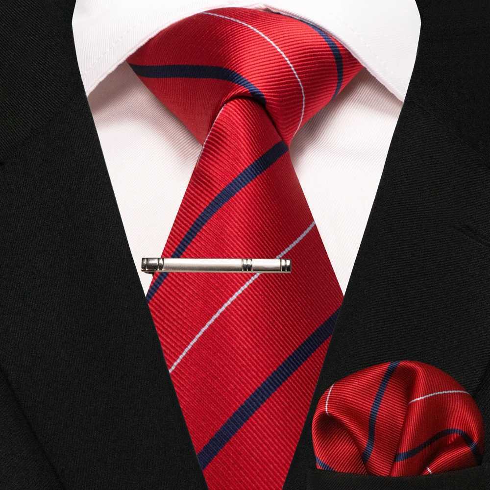 JEMYGINS Mens Tie Pocket Square Classic Party Wedding Fashion Stripe Paisley Silk Weaving Business Mens Tie Neck Handle Y240925
