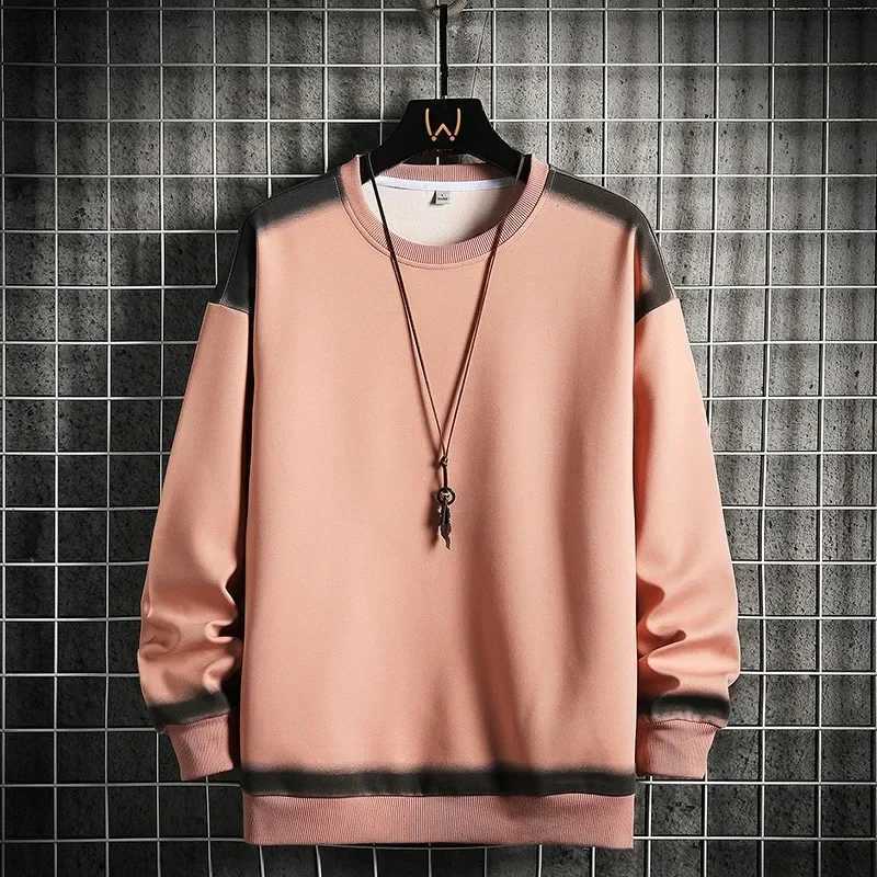 Simple Round Neck Sweatshirt Men Autumn Harajuku Print Sweatshirts Streetwear Hip Hop Pullover Mens Casual Long Sleeve HoodiesX240925
