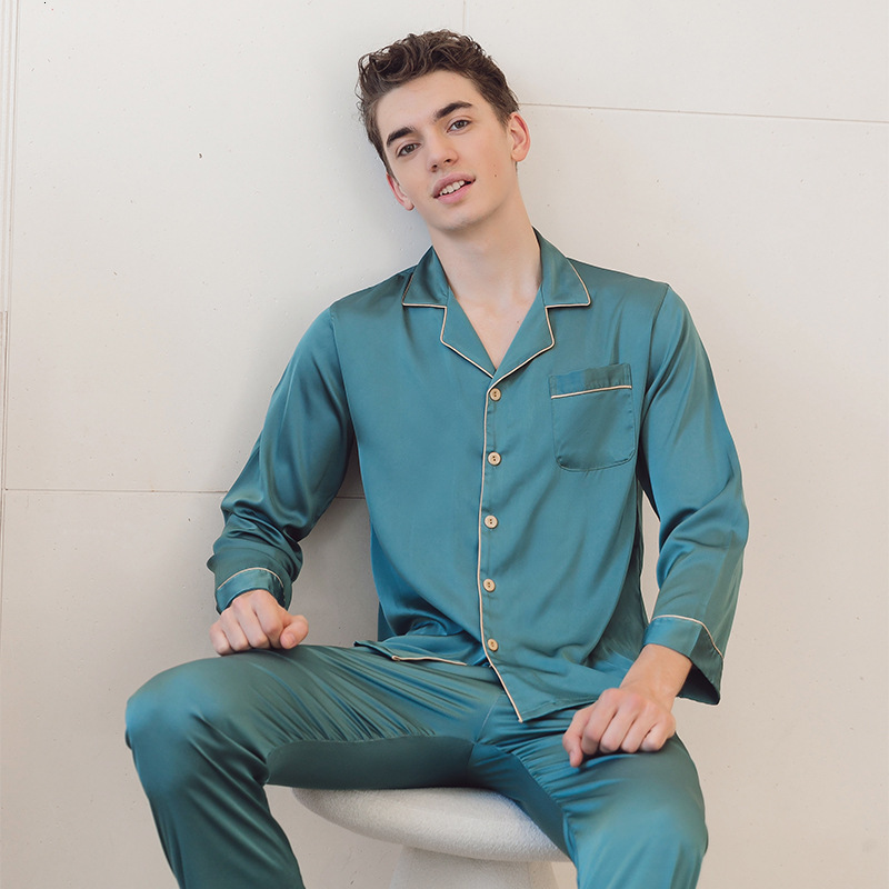 Ice Silk Couple Pamas Men Women Summer Long Short Sleeve Cardigan Lapel Suit Thin SatinPlus Size Home Cloth Nightwear Male
