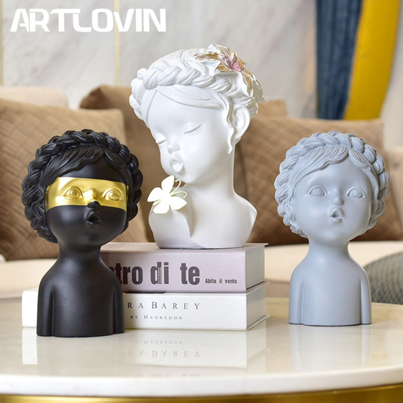 Nordic Creative Girl Butterfly Statue Baby Angel Sculpture Resin Modern Urban Crafts Living Room Ornaments Home Decor Figurine 240920