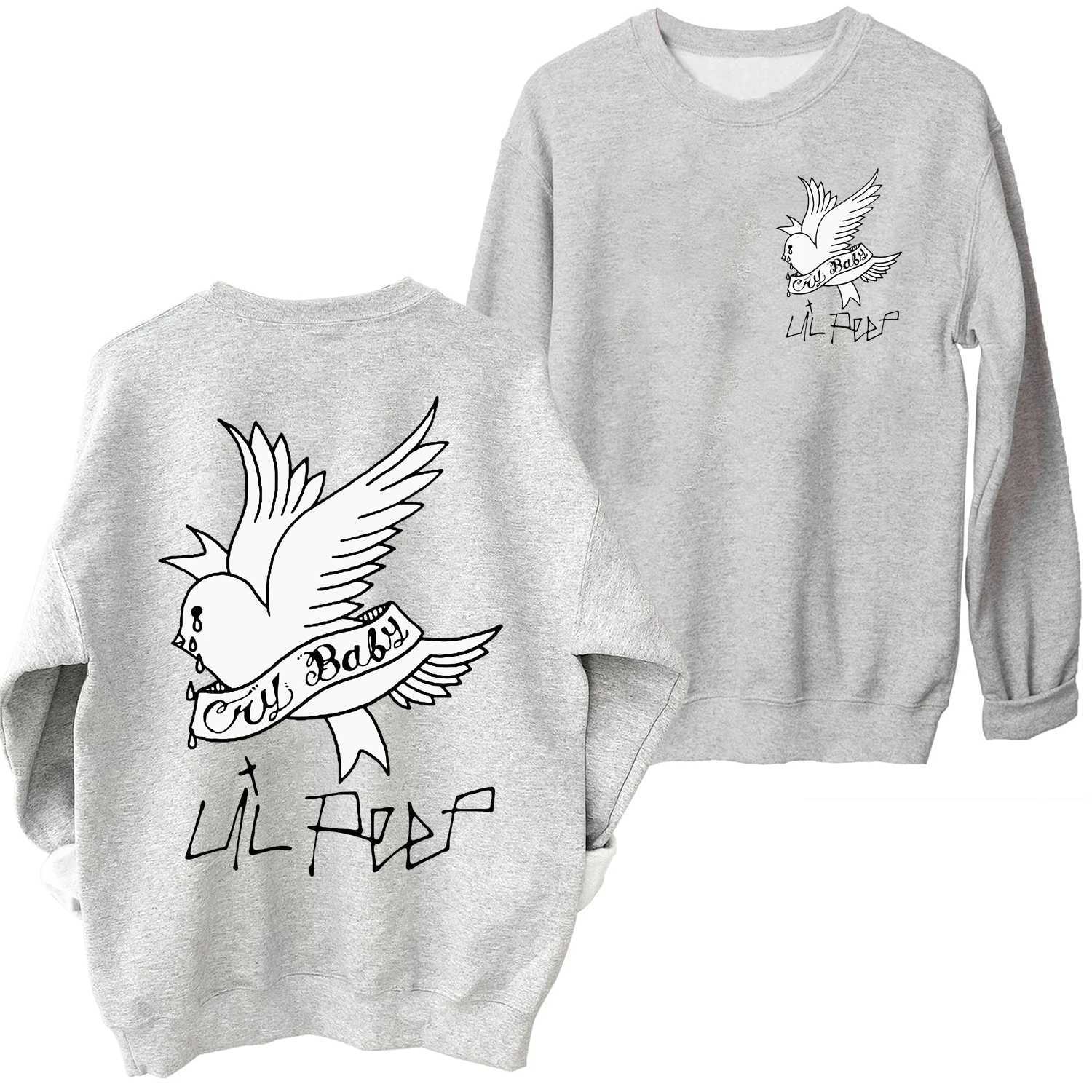 Lil Peep Cry Baby Sweatshirt Harajuku Hip Hop Round Neck Long Sleeve Oversized Hoodie Fans GiftX240925