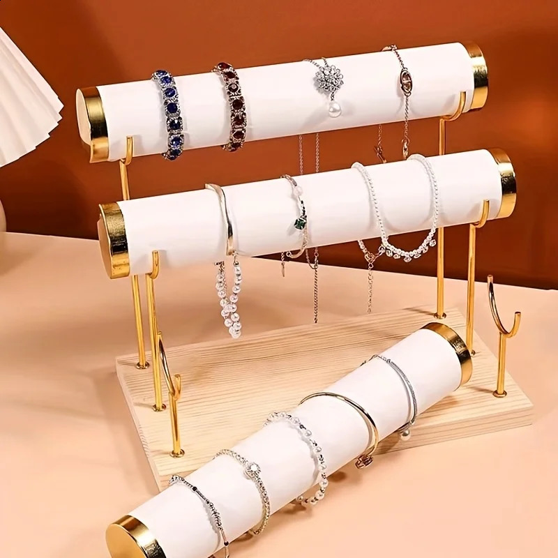 Simple 1/2/3 layer jewelry rack - wooden bracelet holder for women and men ideal choice for gifts 240918