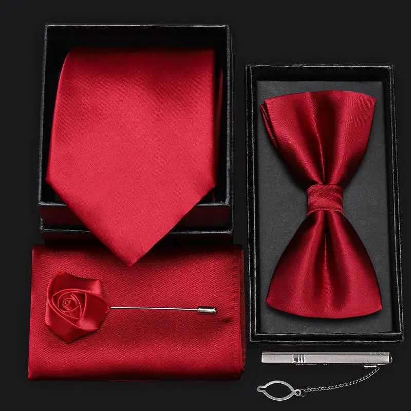 Mens Tie Set Mens Tie 5 Set Formal Set Professional Color Fashion Korean Business Edition Stripe Wedding Gro Gift Box Y240925