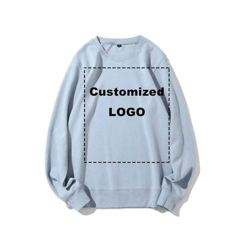 DIY High-Quality Fashion Cotton Hoodies Sweatshirt Custom Personal Design Brand DIY Print Embroidery Hoody Round NeckX240925