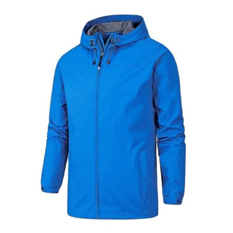 Spring and autumn chargeable mens thin hooded windproof jacket windproof and waterproof for outdoor travel Y240925