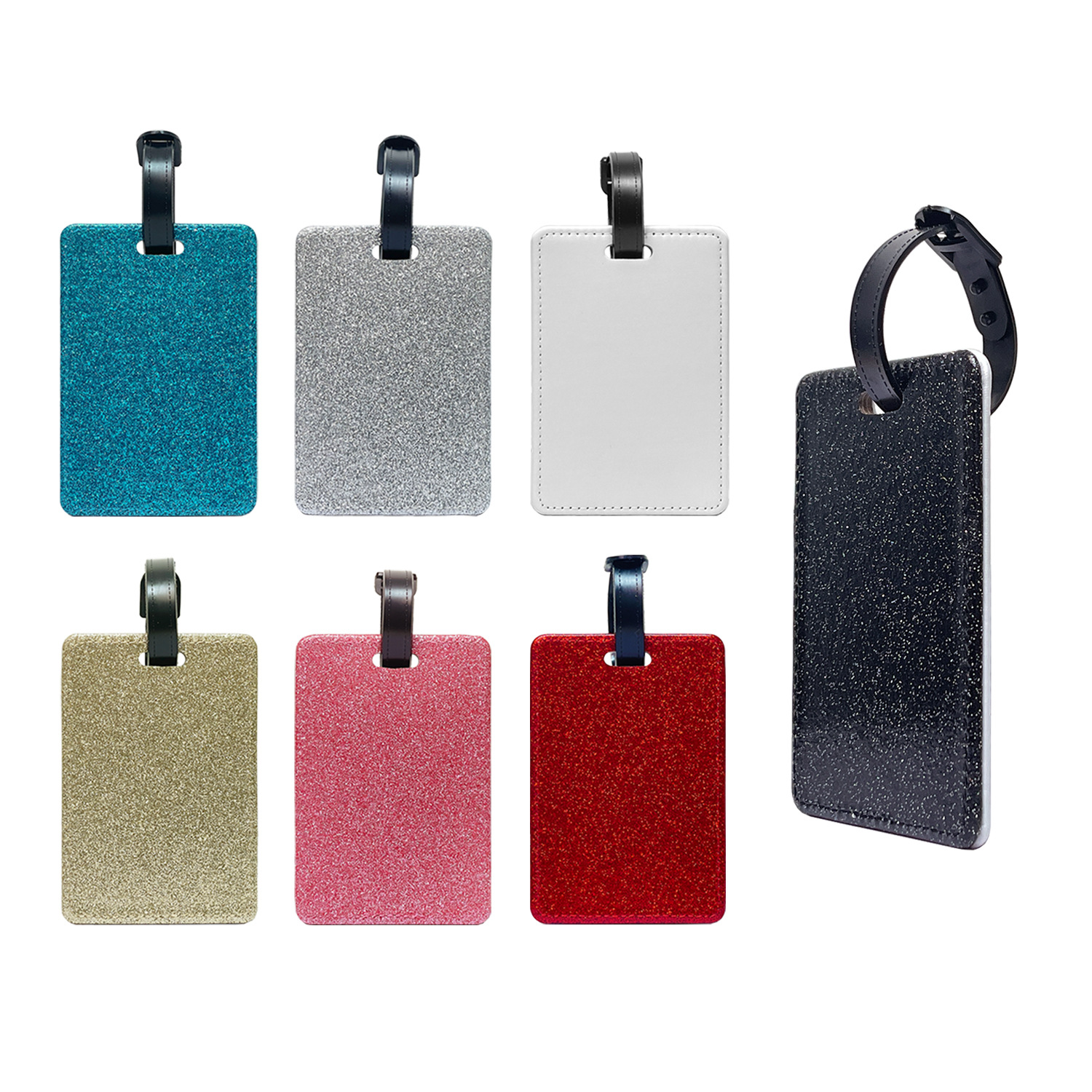 DIY Sublimation Luggage Tags Other Household Sundries Blank Shiny PU Leather Package Tag Heat Transfer Name ID Card Identify Label Pendants JY1189