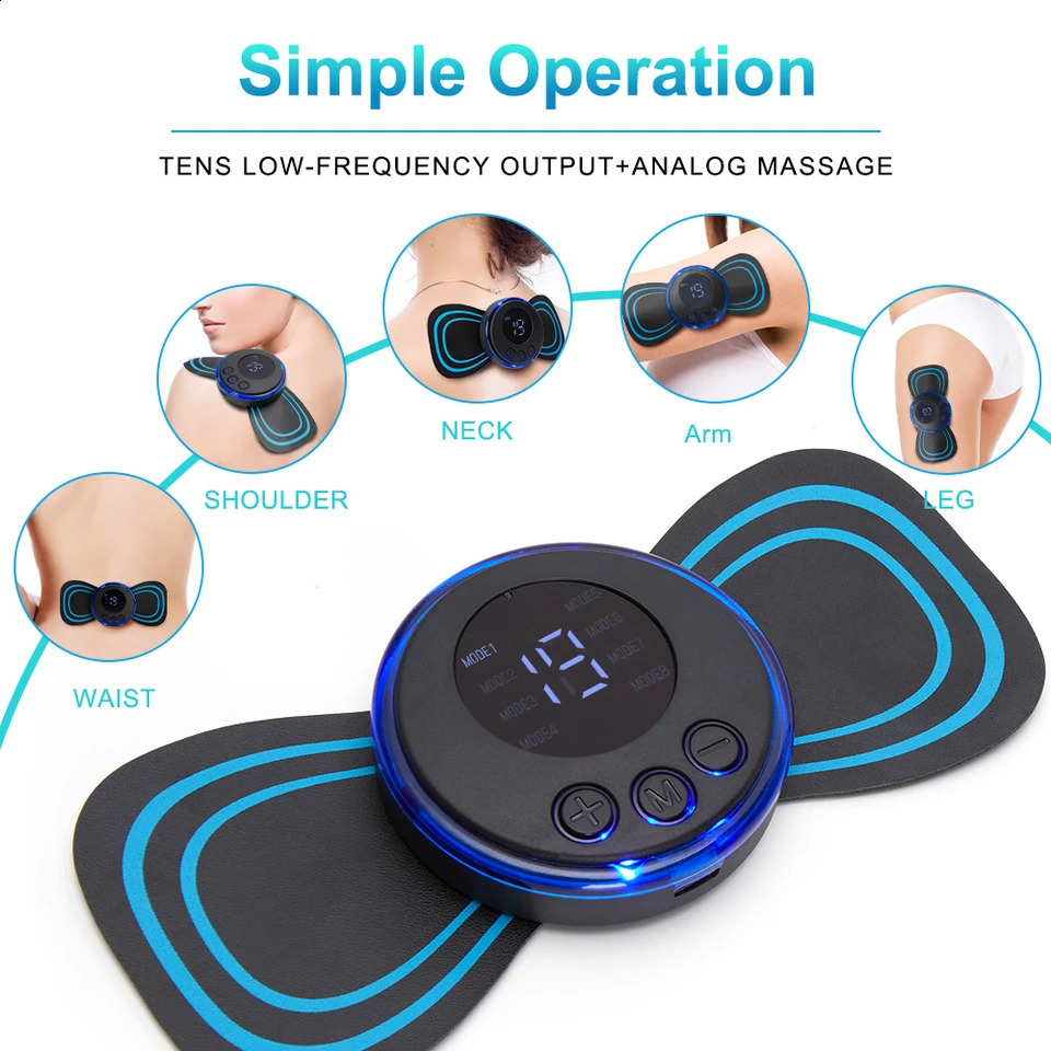 Portable Neck Massager Intelligent Mini Electric Charging Reusable Comfortable Shoulder and Patch with Multiple Adjustable Level 240919