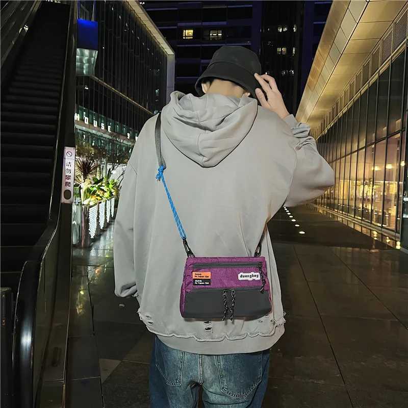 Trendy Brand Mini Crossbody Bag Men Nyl Plaid Ch Pack Couple Light Shoulder Mobile Phe Bag Male Travel Hiking Storage Bag Z250814