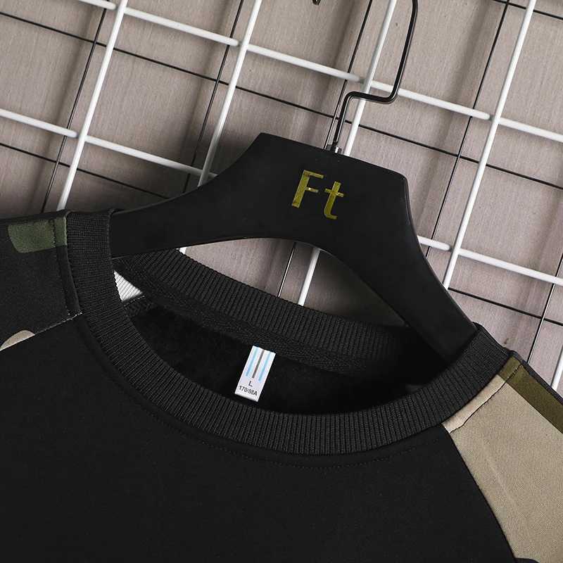 Camouflage Pullover Round Neck Fall Street Oversized Male Sportswear Hoodies Pachwork Long Sleeve Fashion Casual SweatshirtX240925