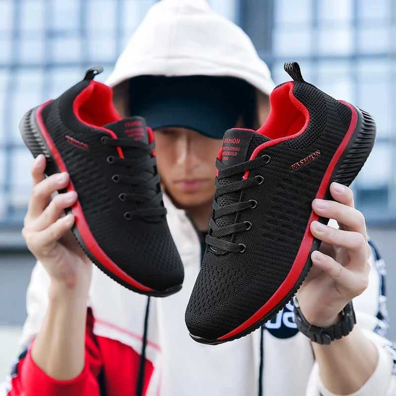 Mens running knitted shoes fashionable casual sports shoes breathable sports gym lightweight mens sports shoes casual shoes Z250319