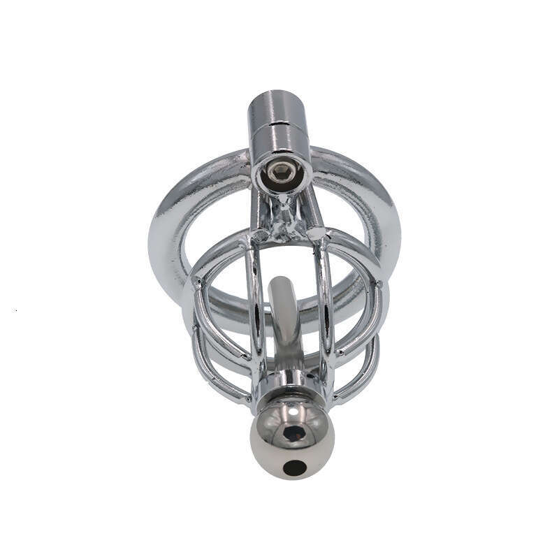 Chastity device, chastity lock, metal penile cage with conduit, men wearing adult products when going out, sex toy restraint