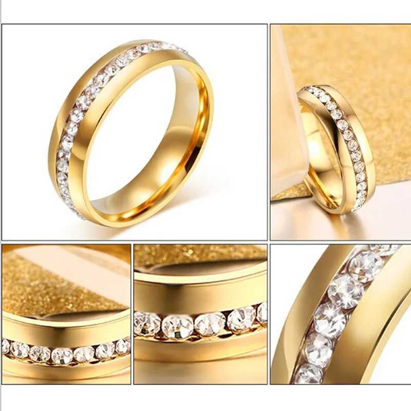 Cute vintage stainless steel ring Anel inlay reshapes brides engagement and wedding ring womens Christmas gift fashionable jewelry W240925