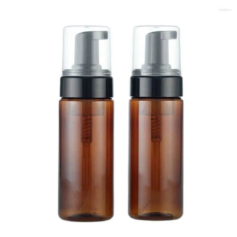 Storage Bottles 20pcs 5oz Plastic Foam Bottle Empty 150ml 150g Clear Brown Foaming Pump Cosmetic Packaging Facial Cleanser Refillable