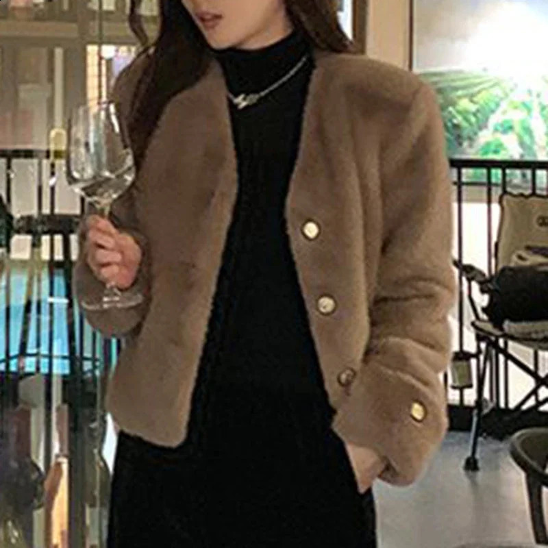 Mink fur coat for women 2024 autumn and winter ecofriendly short style jacket veste femme 240921
