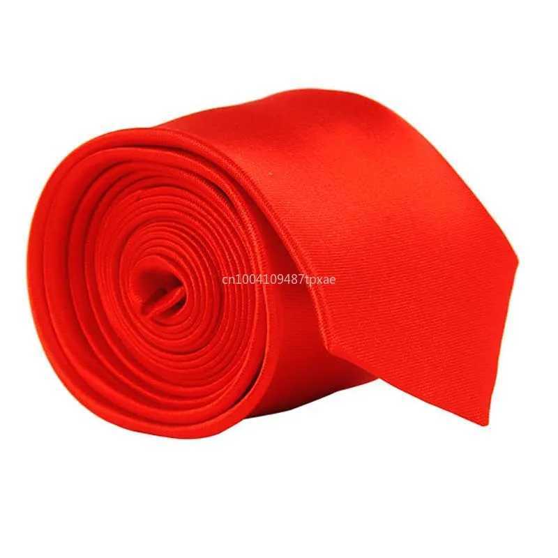 Fashionable narrow casual arrow slim red collar ultra-thin black tie mens 5cm accessory party formal tie simple Y240925