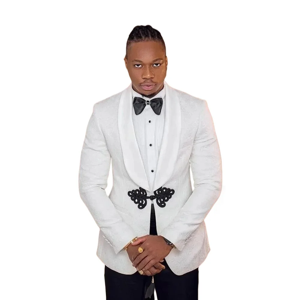 Floral Suit Jacket for Men 2024 with Christmas Tree Button Front Slim Fit Fashion Blazer 1 Piece African Style Shawl Lapel Male Coat