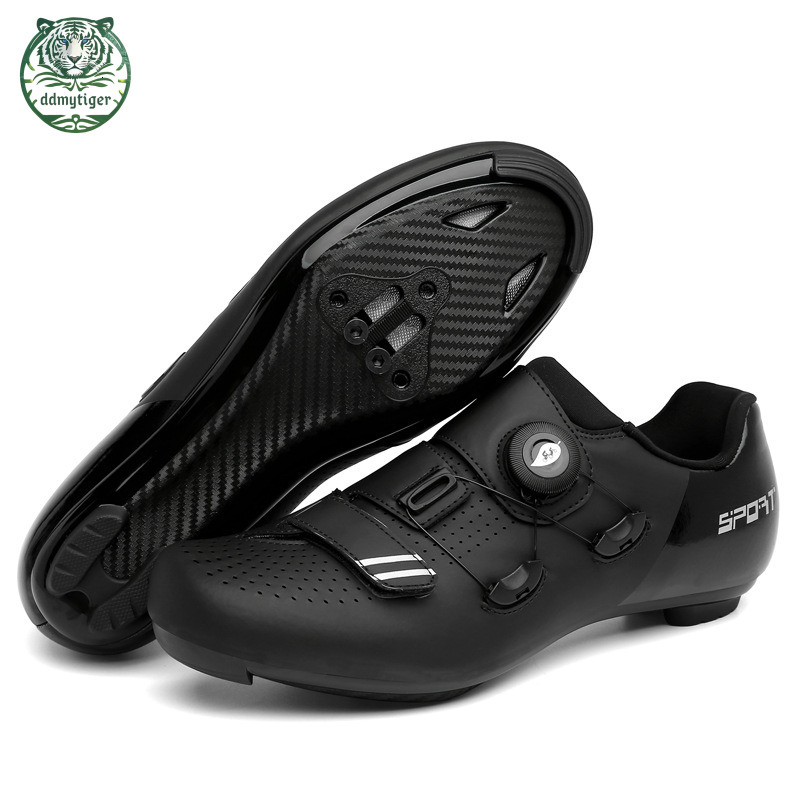 ddmytiger Highway mountain men's and women's locked bicycles without lock hard soled dynamic cycling shoes, gym black color A ddmythur