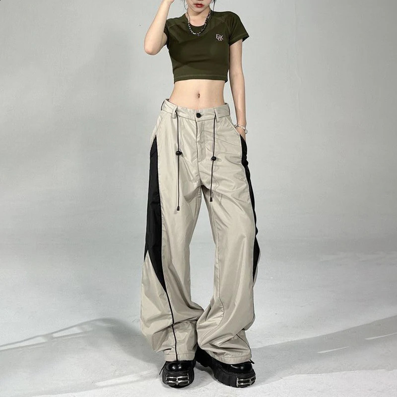 HOUZHOU casual bag oversized hip-hop runner Harajuku streetwear BF womens sports pants wide leg Trousers Z260314