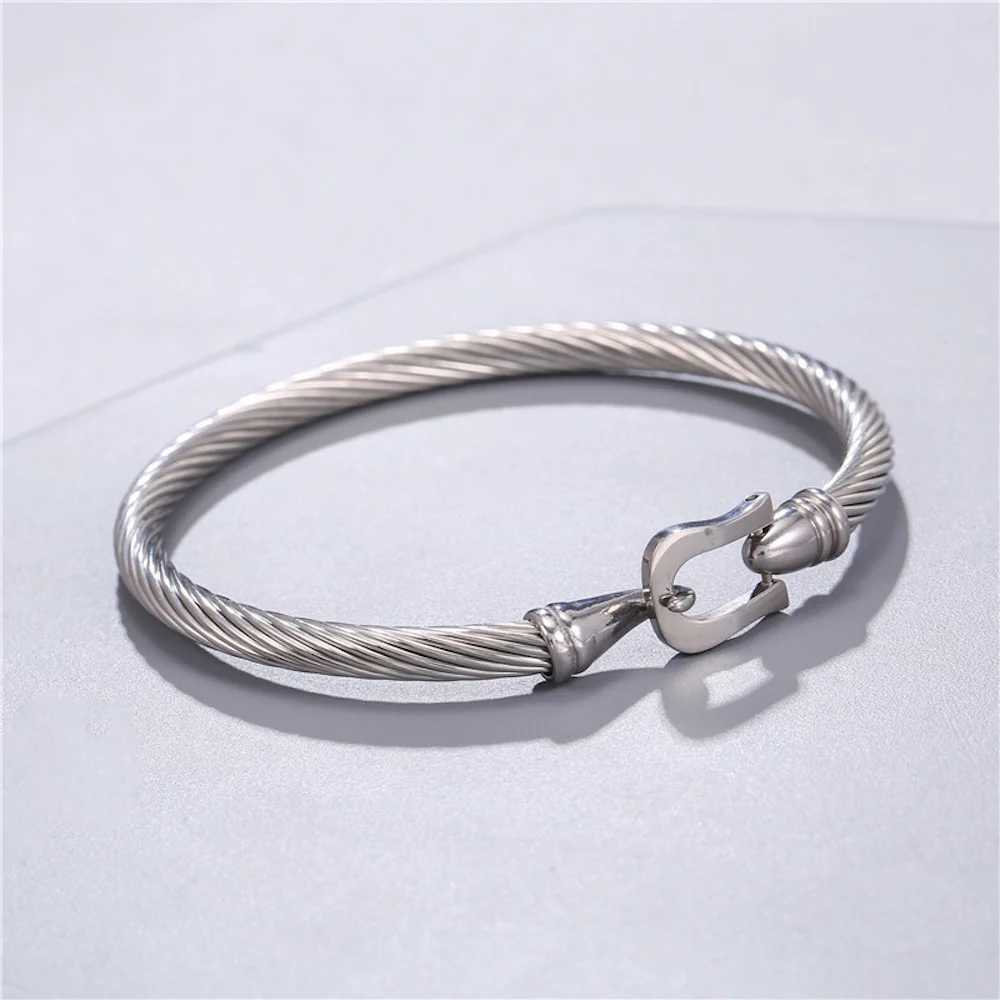 Simple Titanium Steel Men Bangles 6mm Gold Color Simple Stainless Steel Open Bracelet Fashion Jewelry Trendy Bracelet For WomenX240925