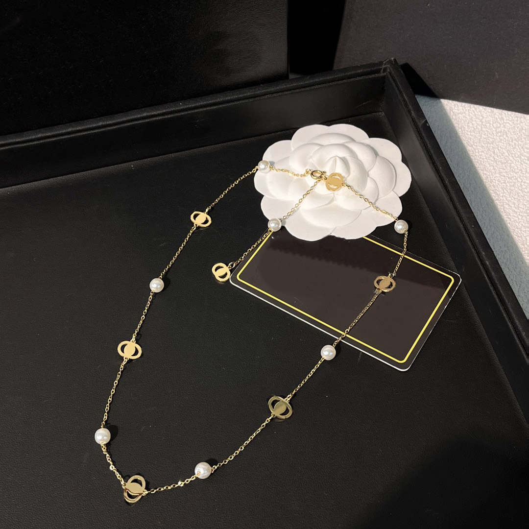 Pearl Pendant Necklaces Luxury Designer Necklaces Pendant Choker Love Chain Women Gold Plated Stainless Steel Love Gift Jewelry Accessories