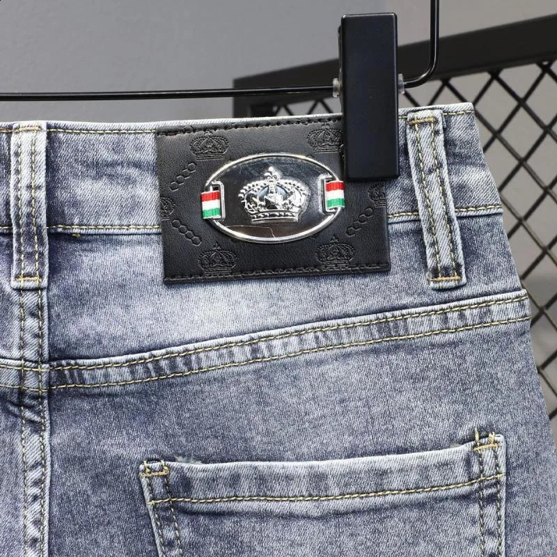 fashion trend for summer printed stretch cotton shorts mens casual sashimi comfortable and highquality plus size denim 240925