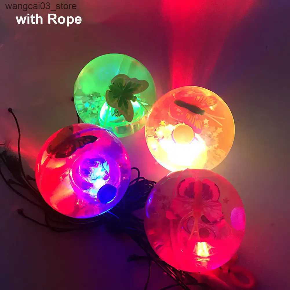 Sports Toys Colorful Flash Jumping Ball Children Luminous Toys Glowing Bouncy Ball Kids LED Glitter Elastic Ball Outdoor Fun Lato Toys L240910