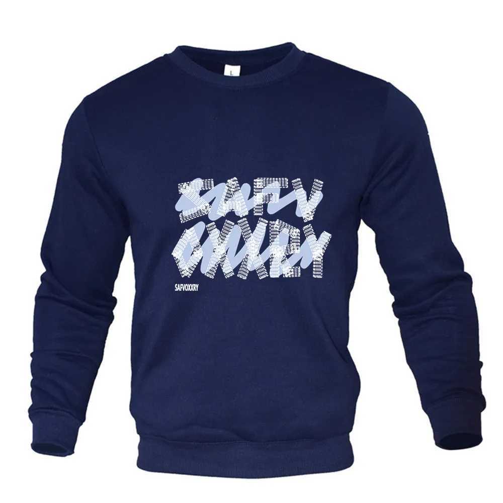 New Autumn Mens Sweatshirt Pullover Solid Color Round Neck SAFV OXXRV Print Sweater Mens Fashion Long Sweatshirt TopsX240925