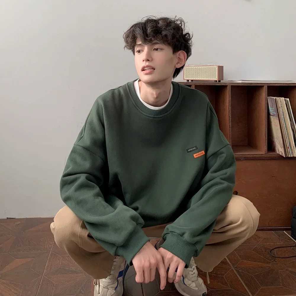 Trendy Male Sweatshirt No Hoodie Winter Round Neck Jacket Oversize Autumn/winter Style Direct From Manufacturer Thin Loose FitX240925