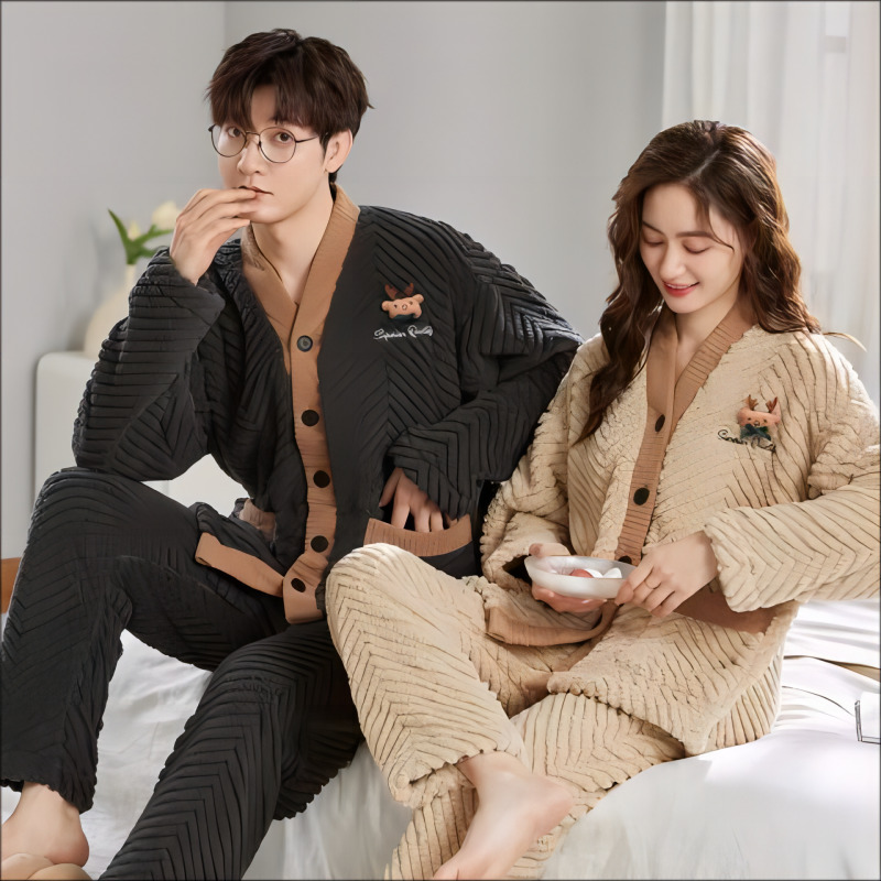 Sleepwear Women For Nightwear Set 2 Pieces Pijama Women'S Night Negligee Pyjamas Comfortable Home Winter Pama Men