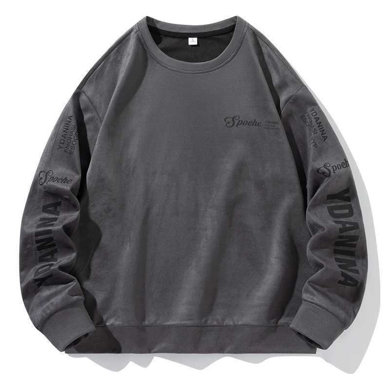 Korean Mens Hoodie Casual Fashion Youth Round Neck Letter Printed Sports Top Y2k Harajuku Street Trend Mens Clothing M-5XLX240925