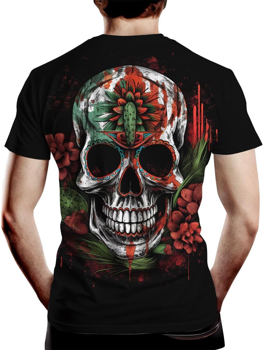2025S Fashion Designer T Shirt Mens Novelty Mexico T Shirt Skull Graphic Shirts With Sleeve Shirts Tshirt Graphic Tee Casual Tops Summer Clothes Short