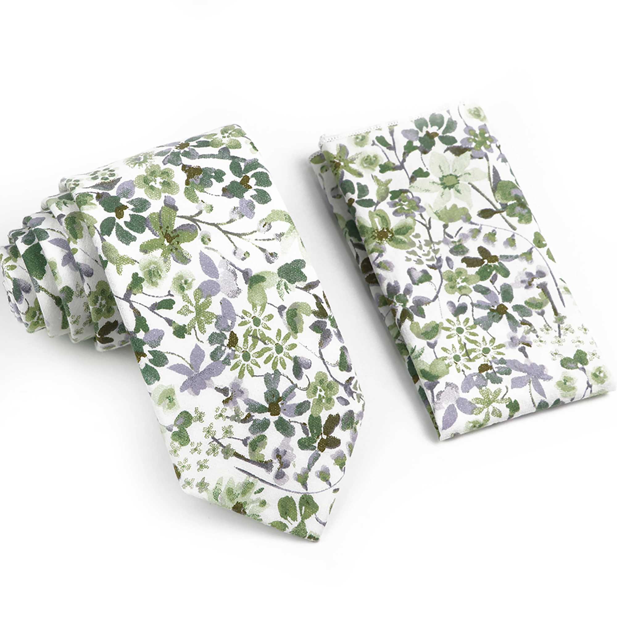 New color cotton mens casual tie set suitable for wedding parties green blue collar pocket square Rantic Gravata accessories Y240925
